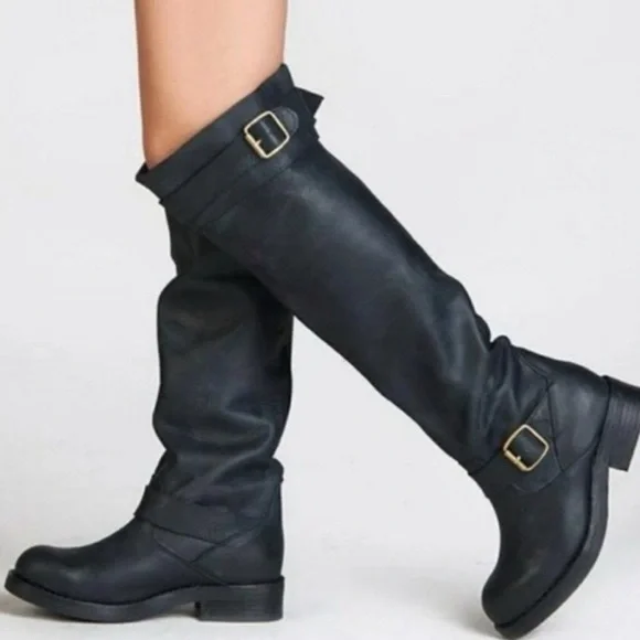 Jeffrey Campbell Black Over the Knee Boots - Picture 1 of 8